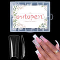 outopen 440pcs Extra Long Duck Nail Tips XXL Feet Clear Flare Nail Tips for French False Nail Extension Y2K Vibe Half Cover Duck Tips for Polygel Acrylic Extension Beginners DIY Manicure,11 Sizes