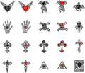 Halloween Nail Charms,60pcs Skeleton Skull Hand Cross Nail Gems with Rhinestones,Retro Gothic Metal Alloy Nail Art Jewelry Decoration for DIY Halloween Nail Design Crafts