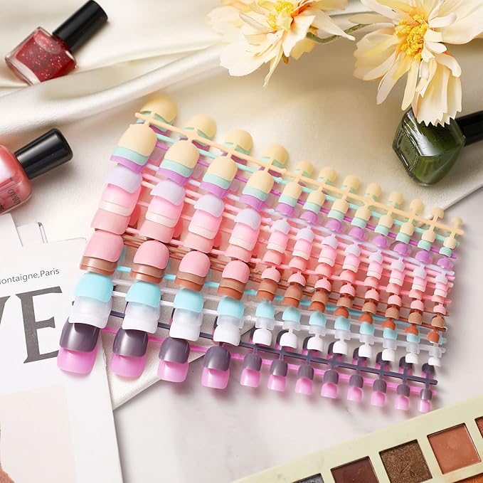 Maitys 720 Pieces Fake Press on Toe Nails Short False Toe Nails Square Solid Color Full Cover Matte Finish for Women(Soft Color)