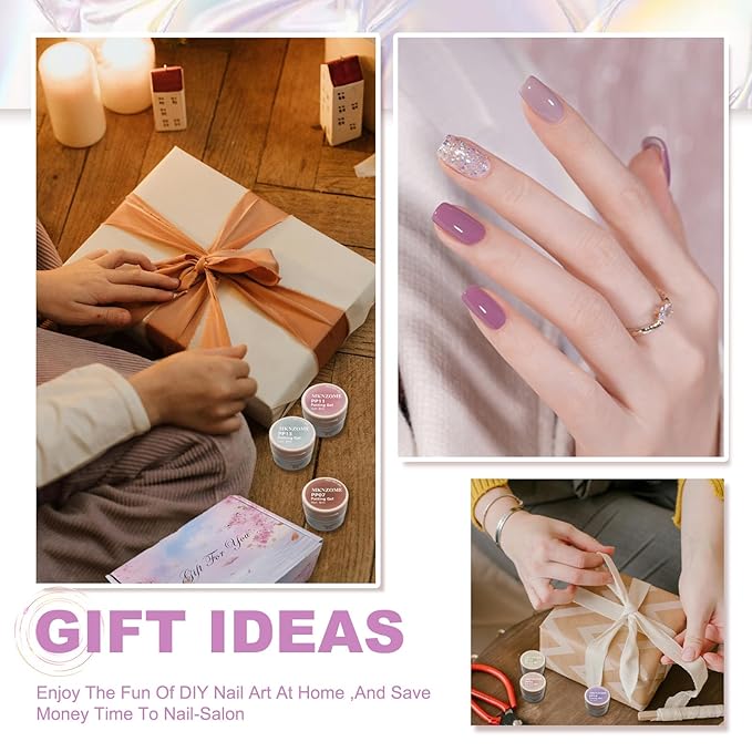 Patting Gel Polish Set, 6 Color Gradient Painting Gel Blooming Nails with Grabbing Pen, 100 Nail Sponges for Ombre, Nail Art Brushes, for Ombre French Manicure DIY Design, C