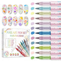 12 Colors Nail Art Pens Set, Nail Art Markers Polish Pens for Painting Nails, Acrylic Paint Drawing Painting Dotting Markers Pen Quick Drying Nail Art Design Manicure Tools 07 Macaron-color