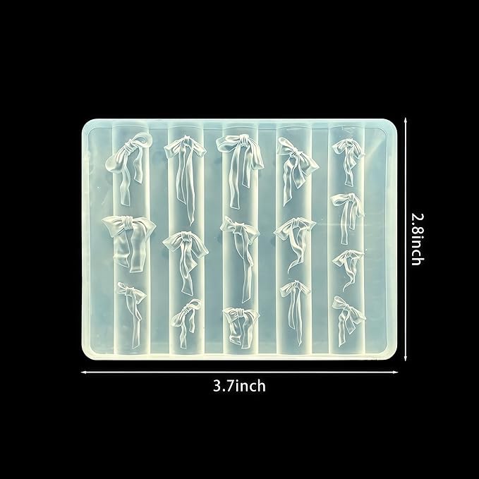 3D Silk Bow Nail Mold Multiple Shapes Bows Knot Silicone Nails Molds Accessories Gel Rosette Art Manicure Tools