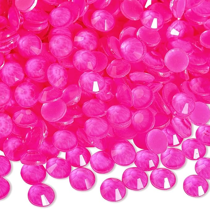 Blinginbox Flatback Rhinestones Round Gems, 1440pcs Luminous Series Glass Stones Neon Gems Non Hotfix Crystal Rhinestones for Nail Charms Crafts Clothes Tumblers,New Rose Neon,SS6.
