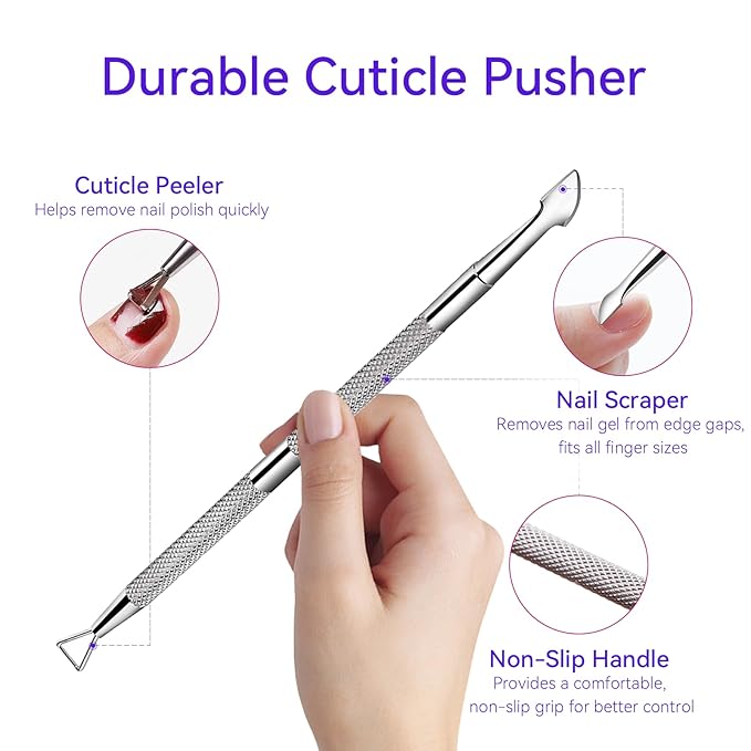Makartt Nail Polish Remover Clips Kit, 20PCS Reusable Nail Soak Off Clips for Fingers & Toes, Acrylic & Nail Remover Tools, Double-Ended Cuticle Pusher, Fast, Mess-Free Gel Removal at Home or Salon
