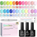 Beetles Spring Gel Polish Set - Blooming Dye Colleciton, 25 Pastel Colors with Blooming Gel Polish Set Yellow Pink Blue Purple with Base Top Coat Trendy Colors Uv LED Lamp Salon DIY at Home