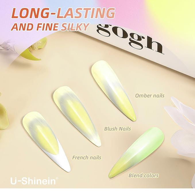 Cushion Gradient Painting Gel, Ombre Nails Aura Nails Full Coverage Precise Control of Each Dip 100pcs Spong & Tweezers Matte Effect Non-Wipe Long Lasting Soak Off UV LED(y)