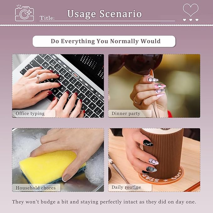 Handmade Press On Nails Short Square,Acrylic French Crystal Cat Eye & Chain Pearl Butterfly Design Fake Nails,Cute Korean Pink False Nails 10PCS with Tools Kit for Women Daily (Size S)