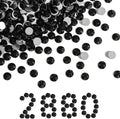 Beadsland Flatback Rhinestones Bulk,2880pcs Black Rhinestones for Nails Crafts Clothes DIY Decoration, Jet Black, SS30, 6.3-6.5mm