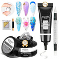 MIZHSE 30g Solid Builder Gel for Nails and 15g 3D Nail Gel, Clear Hard Sculpting Gels for Nails Art Soak Off U V LED Builder Gels for Salon Home DIY Woman