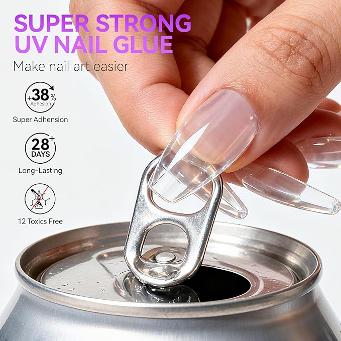 Gelike EC Professional Bulk Nail Glue: 40ml Salon Size Gel Nail Glue - 5X More Value for Press On Nails Acrylic & Nail Tips - Strong & Quick Dry UV Gel Adhesive for Nail Artists & Small Businesses