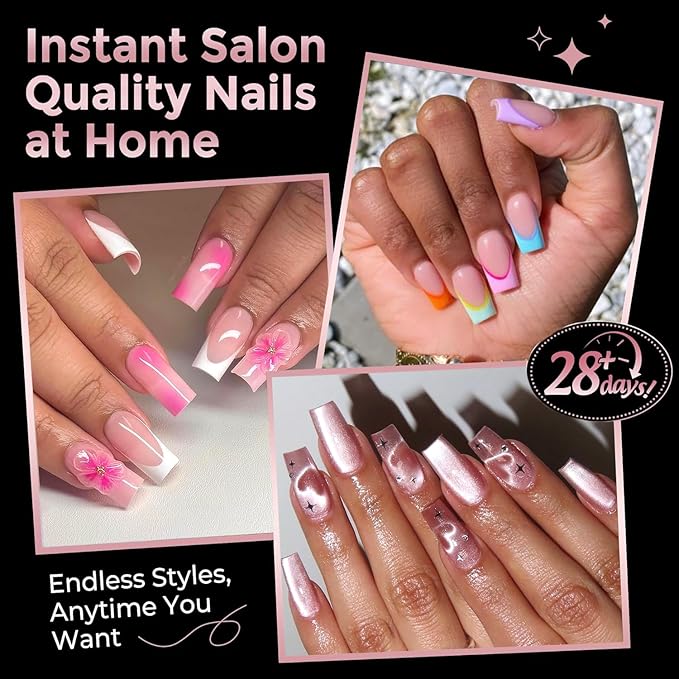 Medium Square Nail Tips, 240pcs Soft Gel Pre-Shaped Acrylic Fake Nails, Half Matte Full Cover Clear Gelly Press on Flase Nail Tips for Extension Nail Manicure Home DIY 12 Sizes Gelly Tips