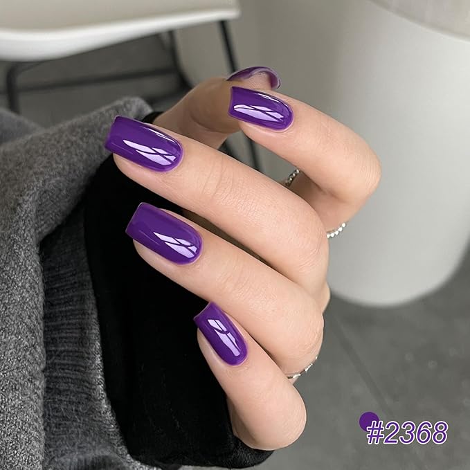 GAOY Purple Gel Nail Polish Set, 6 Colors Glitter Spakle Soak Off UV Light Cure Gel Polish Kit for Salon and Nail Art DIY at Home