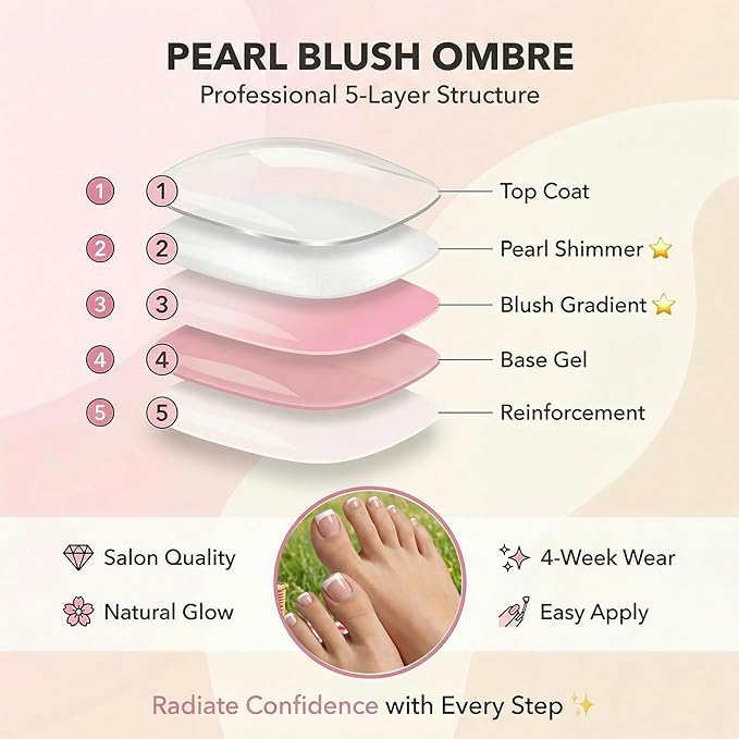 Latte Nude French Tip Toe Nail Press Ons, 150PCS Square Full Cover Soft Gel Toe Nail Tips, 15 Sizes for Wide Toenail Beds, Pre-Shaped for DIY French Pedicure & Salon