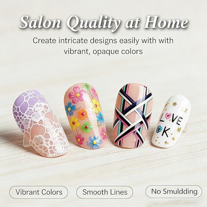12 Colors Nail Art Pens for Painting Nails,0.5mm Nail Polish Pens Point Liner Acrylic Painted Pen Kit,Waterproof and Quick-drying Nail for DIY Nails Art Design
