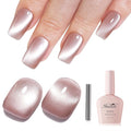 Imtiti Nude Cat Eye Gel Nail Polish with Magnet, Holographic Glitter Shimmer Magnetic UV Gel Polish for Nail Art Soak off UV Led