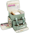 Relavel Nail Polish Organizer, Double Layer Nail Bag Holds 80-100 Bottles (15ml/0.5fl.oz) & Nail Lamp Nail Kit Storage Case, Extra Large Travel Nail Supplies Shoulder Bag for Manicure Tools (Green)