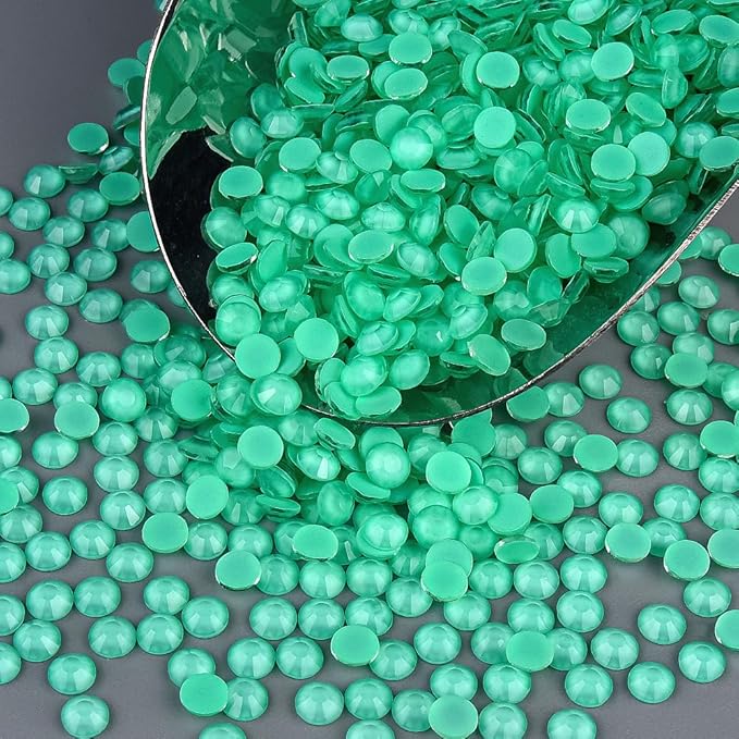 Blinginbox Flatback Rhinestones Round Gems, 1440pcs Luminous Series Glass Stones Neon Gems Non Hotfix Crystal Rhinestones for Nail Charms Crafts Clothes Tumblers,Mac. Emerald Luminous,SS6.