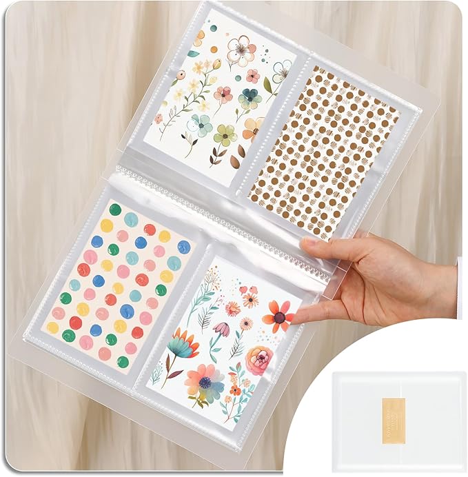 80 Slots Nail Sticker Book Transparent Artistic Sticker Album Organizer Design for Nail Desk Tidy Art Decals Holder Organizer Display Book DIY Nails Arts Design Tools Manicure Tools