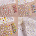 Magrace Nail Stickers for Spring 4 Sheets 5D Self-Adhesive Nail Art Decals for Women Flower Stickers Decoration
