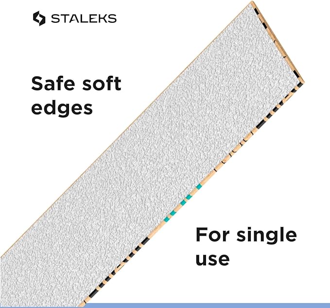 Staleks Pro Disposable White Nail Files papmAm Expert 22 – 100 Grit – 50 Pcs – Glueless Replaceable Abrasives – Professional Nail Filing – Manicure & Pedicure