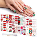 336 Pieces 24 Sheets Christmas Nail Stickers Adhesive Nail Wraps Nail Art Stickers Full Wraps Nail Polish Stickers for Women with Nail File, Cuticle Stick(Cute Series)