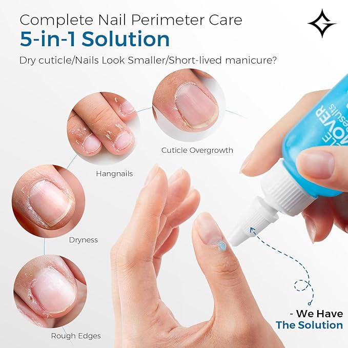 Instant Cuticle Remover Gel: Fast-Acting Cuticle Softener for Thick Cuticles & Hangnails, Salicylic Acid, Gentle for Sensitive Skin, Professional Manicure Prep & Nail Care