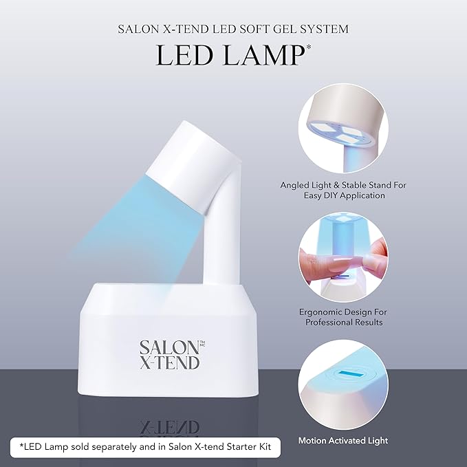 KISS Salon X-tend, Press-On Nails, Nail glue included, 'Keep It', Light White, Short Size, Oval Shape, Includes 30 Nails, 5Ml Led Soft Gel Adhesive, 1 Manicure Stick, 1 New Mini File, New Prep Pad