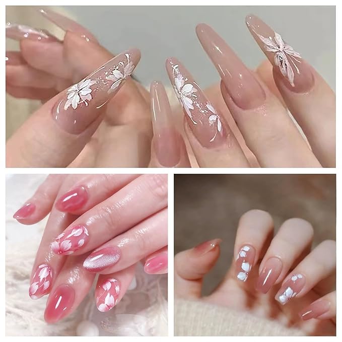 SILPECWEE Nail Brush for Drawing Petals and Butterflies, Acrylic Nail Art Paint Brushes Manicure Brush Nails Design Tool for Women Watercolor Paint & Oil Painting - Pink Marble