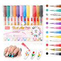 12 Colors Nail Art Pens Set,Nail Polish Pens for Painting Nails,Drawing Painting Dotting Liner Acrylic Nail Art Markers Kit,Waterproof Quick-Drying Nail Pens Manicure Tools for DIY Nail Art Design