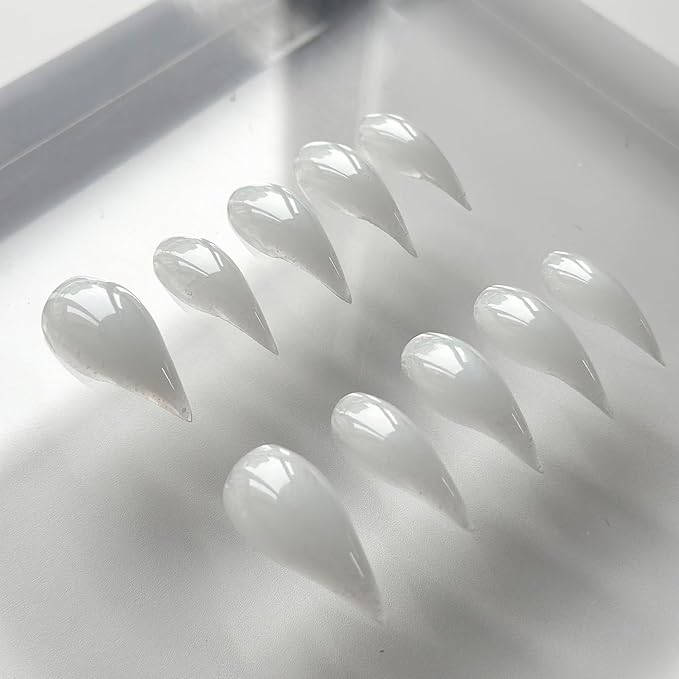 Luxury Press on Nails Medium Curved Stiletto Handmade Eagle Claw Unique Reusable ABS Material Fake Nails Dragon Claw False Nails with Designs Cat Claw Glossy Glue on Nail Thick Acrylic Nail(S)