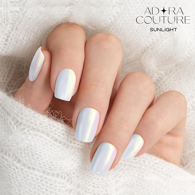 Semi Cured Gel Nail Strips with 20 Pieces - UV Gel Stickers, Manicure Kit, Easy Application Wraps Includes Prep Pads, Nail File, Wooden Stick - UV Light Required (Sunlight)