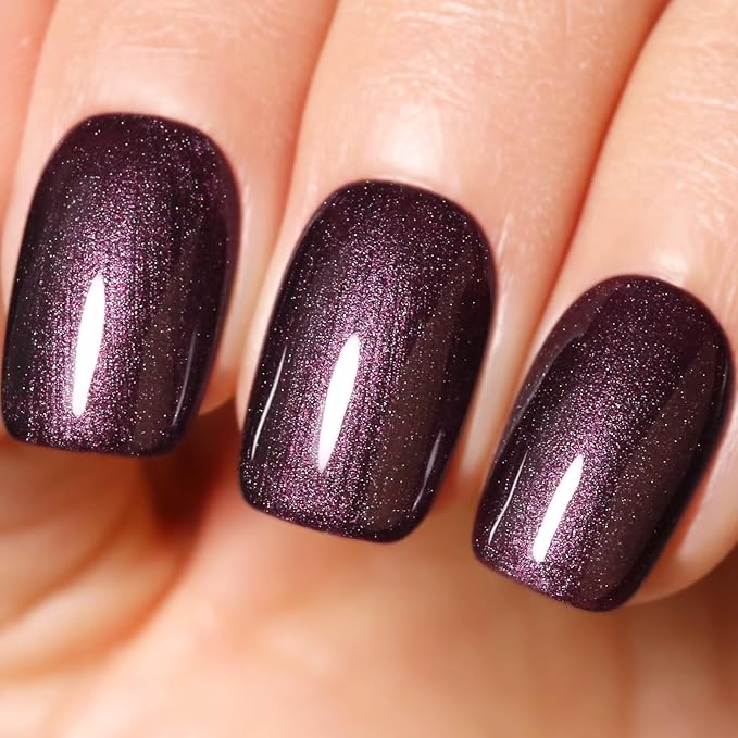Pearl Gel Nail Polish, 0.5 Fl Oz Purple Brown Glitter Pearl Gel Nail Polish Sparkle Shimmer Fall Winter for Art DIY Manicure Soak off LED UV