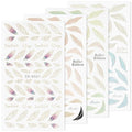Nail Stickers, 4 Sheets 5D Angel Wing Embossed Feather Designs for Manicure