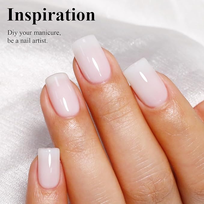 Imtiti Gel Nail Polish, 1 Pcs 0.5 Fl Oz Milky White Nude Gel Polish Soak Off LED U V Nail Gel Polish Neutral Gel Nail Polish DIY Nail Art Starter Manicure Salon Gel Nail Kit for Women Girls