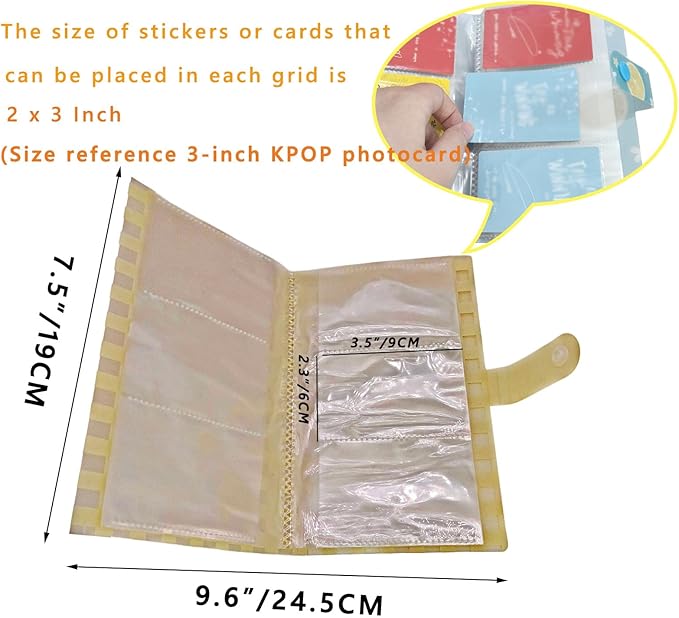 4 PCS 120 Slots (2.3×3.5") Nail Art Sticker Storage Books, Empty Collection Album for DIY Stickers,Artistic Decals Display Set Transparent Photo Book - Plaid