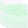 PATIKIL Letter Nail Stickers, 8 Sheet 3D Self-Adhesive English Letter Nail Decals Small Alphabet Art Sticker Metallic Fluorescence Design Manicure for Women DIY Decor, Fluorescent Green