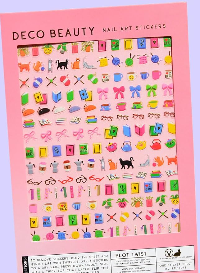 Deco Beauty Plot Twist -Super Thin & Easy-to-Apply Nail Art with The Cutest Designs-Durable & Long-Lasting Nail Art Stickers and Decals for Women, for DIY at-Home Manicures & Salon-Quality Nails