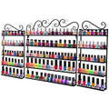 Sintuff 3 in 1 Nail Polish Rack Wall Mount Nail Polish Organizer 5 Tiers Shelf Storage Display Holder Stand Holds 200 Bottles for Home Salon Business Spa(Black)