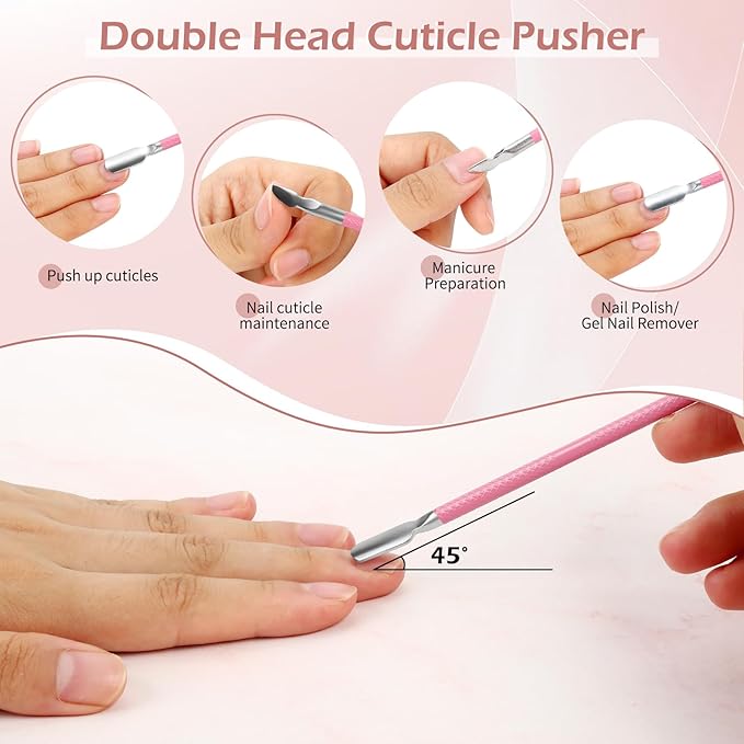 Nail Clippers Set Women Manicure Kit Nail Cuticle Kit with Nail Clippers Nail Cuticle Trimmer Pusher Glass Nail File Nail and Cuticle Care Kit Travel Nail Set Manicure Tools Cuticle Set Gift for Women
