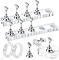 Fandamei Nail Holder, 2 Set Nail Holders for Painting Nails, Nail Stand for Press on, Press on Nail Stand for Practice, Magnetic Acrylic Nail Display Holders for Nail Art with Double-sided Tape