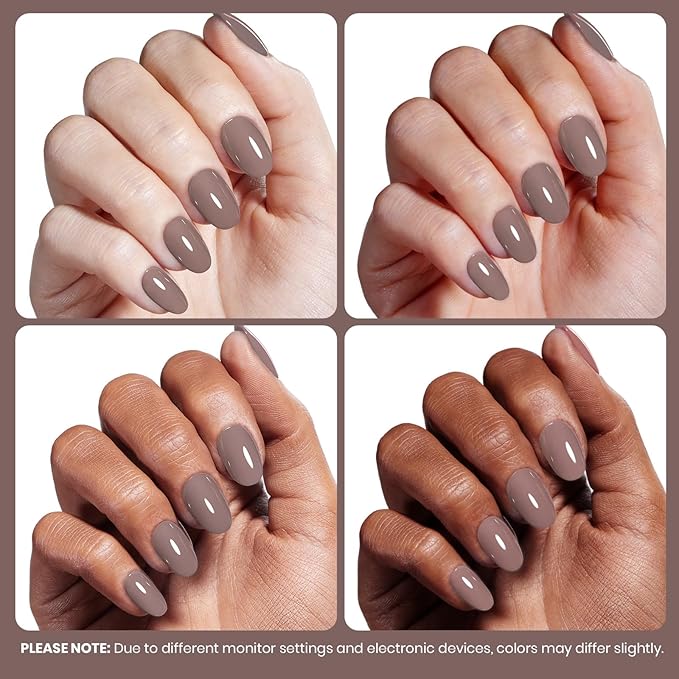 Beetles Brown Gel Nail Polish - Latte Routine HEMA-Free Gel Polish Coffee Light Brown Long-Lasting Soak Off UV LED Nail Art Home Neutral Taupe Nail Color, 8ml