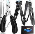 Toenail Clippers for Seniors Thick Nails - 17mm Wide Jaw Nail Clippers for Men, 37mm Heavy Duty Toe Nail Cutter, No Splash Nail Clippers w Catcher