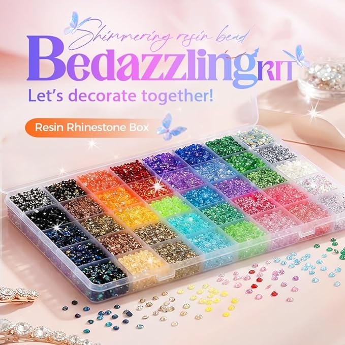 Resin Jelly Rhinestones for Crafting,Colorful DIY Resin Rhinestone Kit,Colors Jelly Rhinestones for Bedazzling,Multi Colored Gemstones Flatback Bedazzler Crafts Clothes Crafting Clothing (30,000 Pcs)