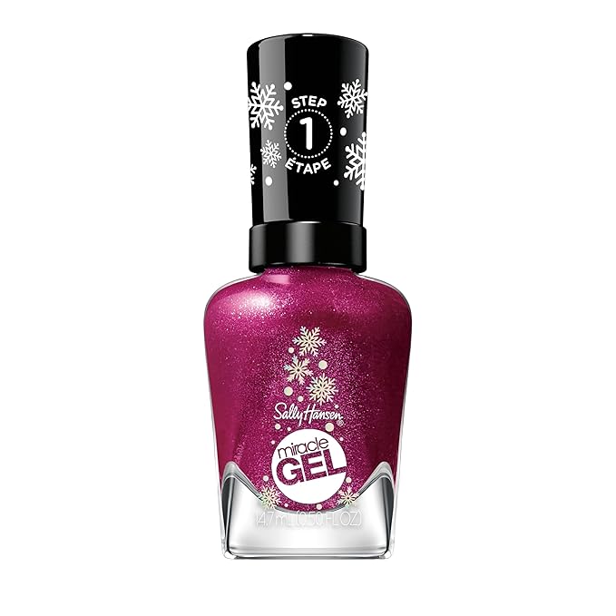 Sally Hansen Miracle Gel, Sugar Plum Kisses, Long Lasting, Gel-Like Formula, No UV Lamp Needed, Opaque, Shimmery Pink Nail Polish