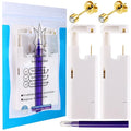 KAIQIKAIXI 2Pcs Ear Piercing Kit Automatic And Painless Ear Nail Gun Disposable Aseptic Household Ear Piercing Gun Portable Ear Piercing Gun Group Ear Piercing Tools (4mm, Golden)