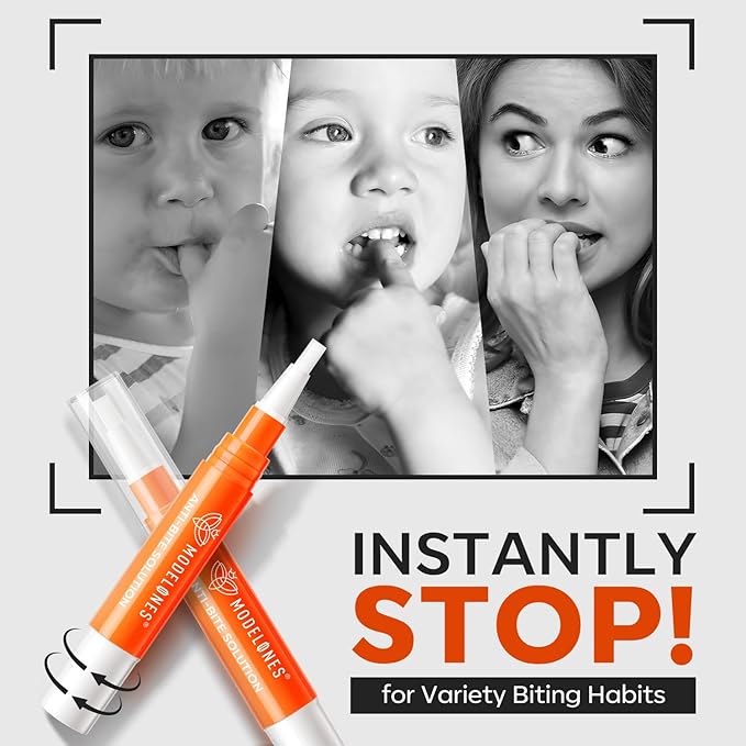 modelones Nail Biting Treatment for Kids Quick Dry Nail Biting Prevention Pen Thumb Sucking Deterrent Bitter No Bite Nail Polish for Nail Care Stop Biting Nails Repair for Damaged Nails 0.48 fl oz