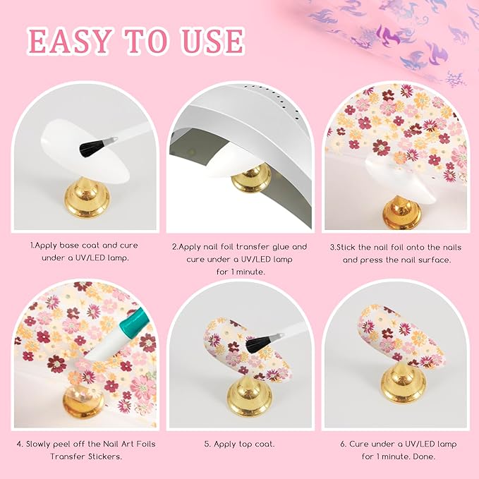 300 Sheets Nail Foils Transfer Nail Art Foil Stickers Laser Flower Iridescent Gradient Nail Sheets Leopard Print Marbling Transfer Sticker for Nails Decoration