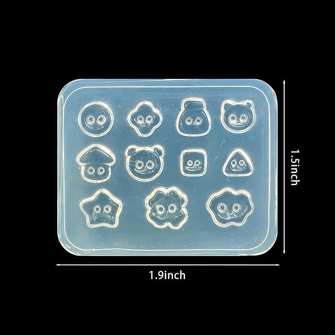 3D Button Nail Mold Multiple Shapes Buckle Silicone Nails Molds Accessories Gel Buttons Art Manicure Tools