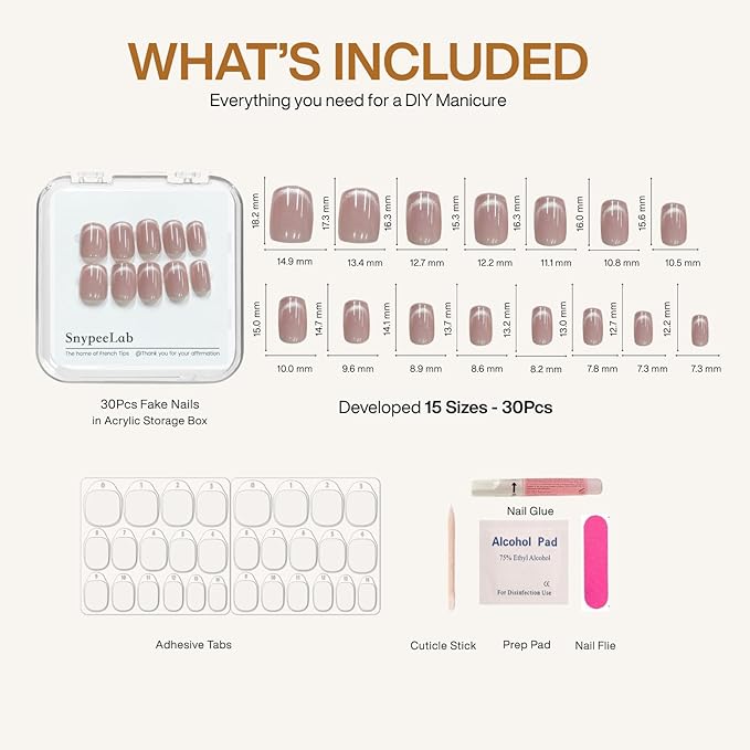 Nude Pink Cat Eye Press on Nails Short Square, French Tip Short Square Glue on Nails for Women Gift, Reusable Soft Gel Press on Acrylic Nail with Designs 30Pcs(Nude Pink2)