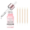 Makartt Hema-Free Nail Glue Remover for Press on Nails, Quick Debonder with 5 wooden sticks, Easy with a Dropper, Updated Formula with Vitamin E, Acetone-free for Fake Nails,Semicure Stickers 10 ml